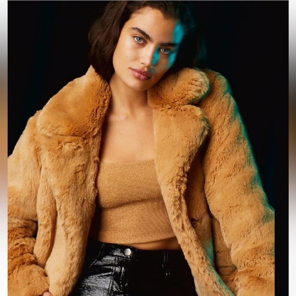 Aritzia MUSE Faux Fur Coat in Brûlée size 1 (S) NEVER WORN - Picture 1 of 6